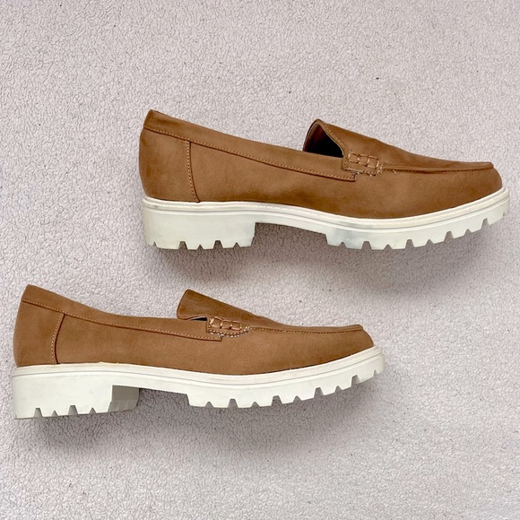 Journee Collection Shoes - Journee Collection Tan Loafers with White Lug Sole
